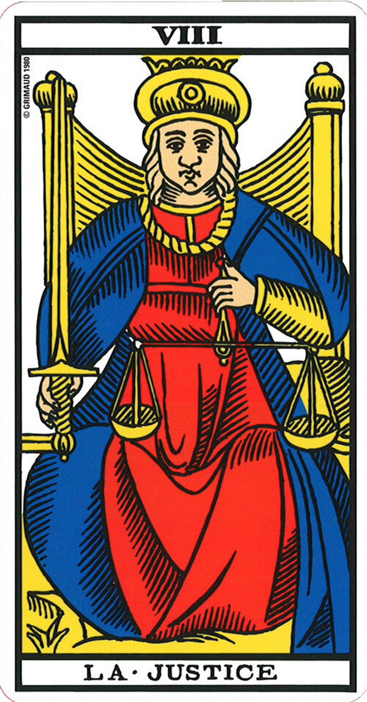 Carte du tarot de Marseille : la Justice